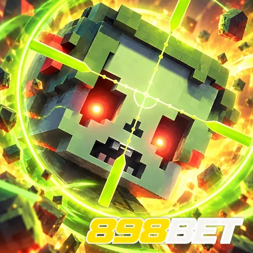 898BET — ilustração de um cubo verde em estilo pixel art