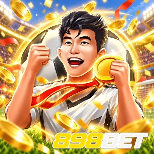 898BET — ilustração de um jogador comemorando com uma moeda