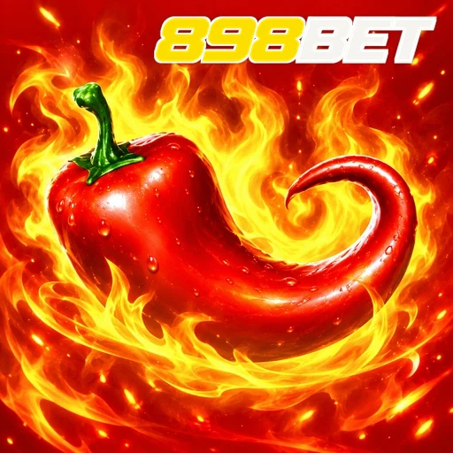 898BET — ilustração de uma pimenta vermelha em chamas